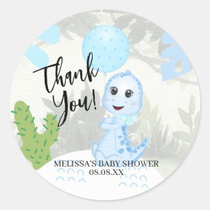 Stickers Cute Baby Blue Dinosaur-ballon