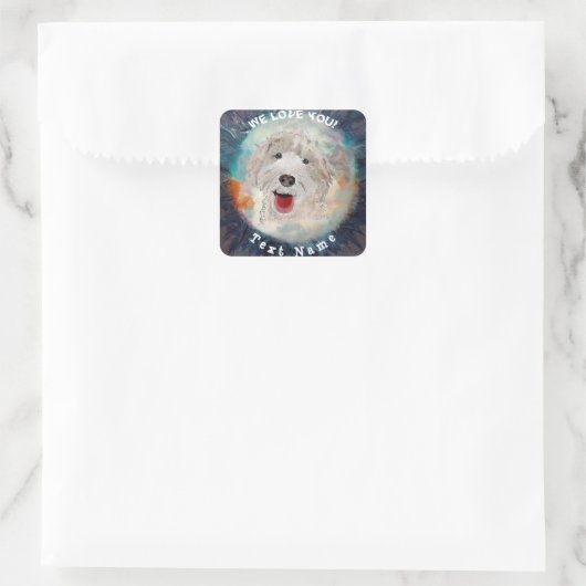 Stickers Cute Labradoodle Dog & Text (Tas)