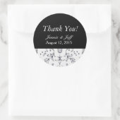 Stickers Dank je, Damask Black en White (Tas)