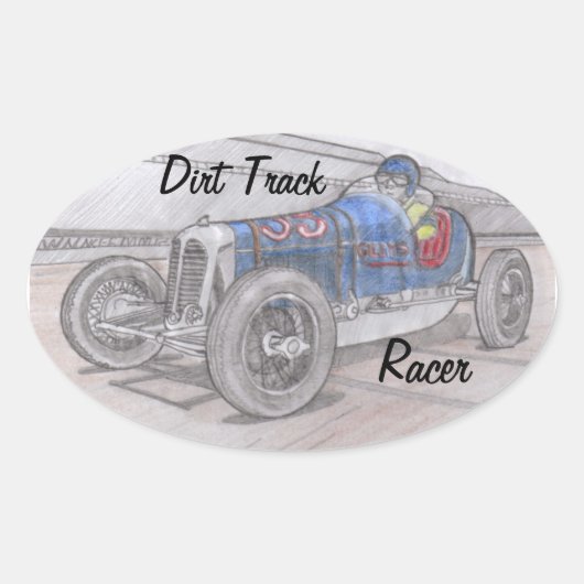 STICKERS DIRT TRACK RACER (4) (Voorkant)