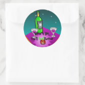 Stickers, een beetje wijn, je zult je beter voelen ronde sticker (Tas)