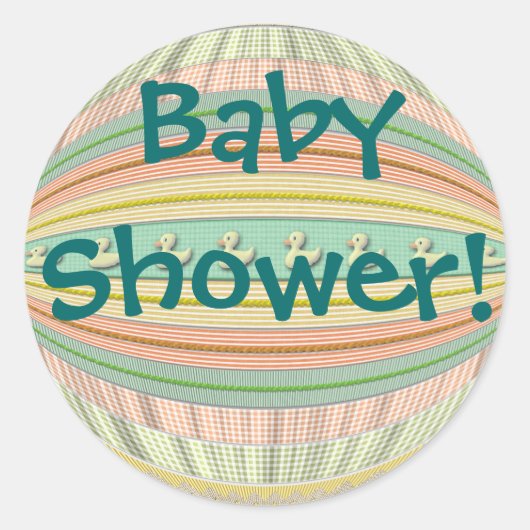 Stickers - Eenden in een rij - "Baby shower!" (Voorkant)