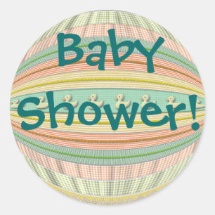 Stickers - Eenden in een rij - "Baby shower!"