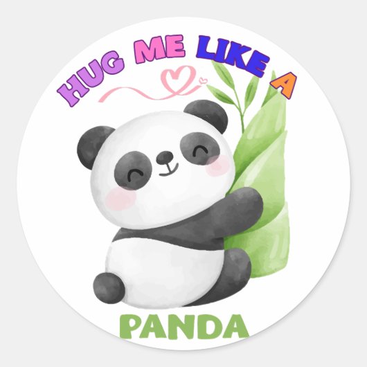 🐼 Stickers en labels - Knuffel me als een panda (Voorkant)