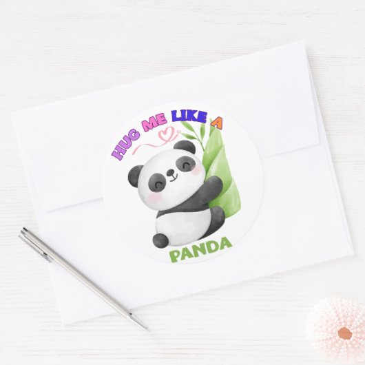 🐼 Stickers en labels - Knuffel me als een panda (Envelop)