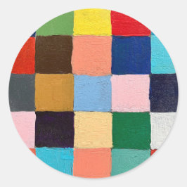 Stickers en zegels in funky vierkantjes ontwerp