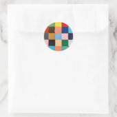 Stickers en zegels in funky vierkantjes ontwerp (Tas)