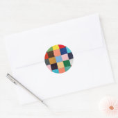 Stickers en zegels in funky vierkantjes ontwerp (Envelop)