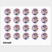 Stickers en zegels in roze marshmallow ontwerp (Vel)