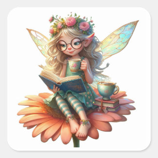 Stickers - Fantasy schepsel lezen boek