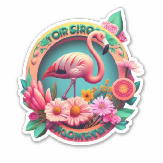 Stickers Flamingo Uw Bron voor Verbluffende Sticke (Voorkant)