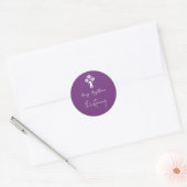 Stickers Floral Cross Christening Sweet Plum (Envelop)