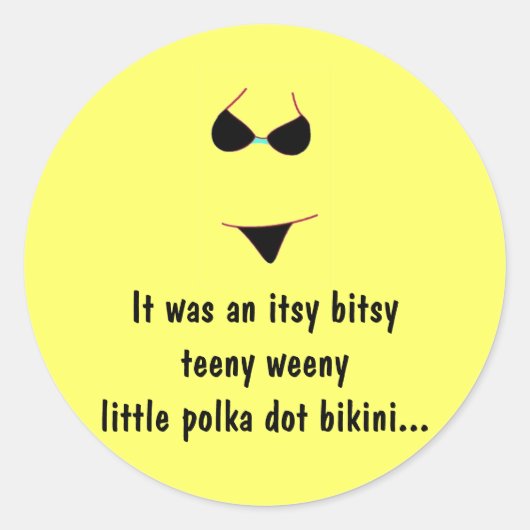 STICKERS - gele polka dot bikini (Voorkant)