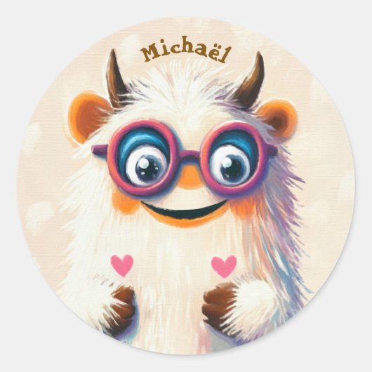 Stickers Gelukkig Monster Valentijnsdag Kinderen S (Voorkant)