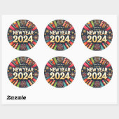 Stickers Gelukkig Nieuwsjaar 2024 (Vel)