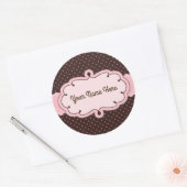 Stickers/gepersonaliseerd monogram met pooldots ronde sticker (Envelop)