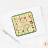 Stickers, Glanzend, Groot, 3 inch KERSTMIS FOLK AR Vierkante Sticker (Envelop)