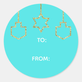 Stickers "Glittered Star & Dreidel" Happy Chanukah