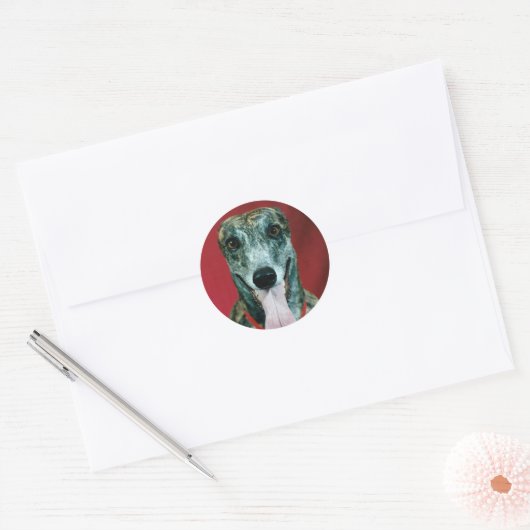 STICKERS Greyhound Sticker Brindle hondenliefhebbe (Envelop)