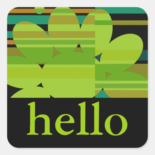 stickers hallo met groene modachtige kalk (Voorkant)