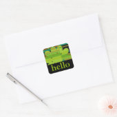 stickers hallo met groene modachtige kalk (Envelop)