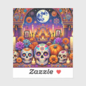 Stickers Halloween dag schedel skelet (Vel)