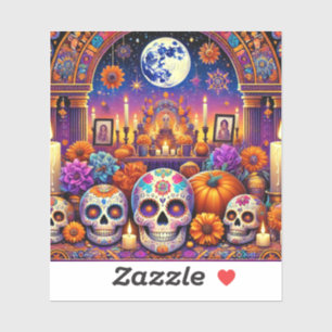 Stickers Halloween dag schedel skelet