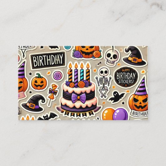 stickers Halloween Dag Visitekaartje (Voorkant)