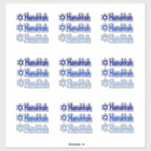 Stickers Hanukkah Blauw op maat gesneden vinyl (Vel)