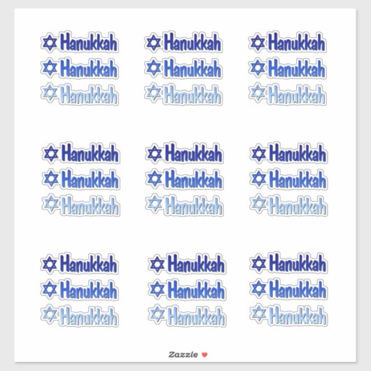 Stickers Hanukkah Blauw op maat gesneden vinyl (Vel)