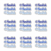 Stickers Hanukkah Blauw op maat gesneden vinyl (Voorkant)