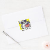 Stickers "Happy Hallowee" Uil & Pompoen Tribal (Envelop)