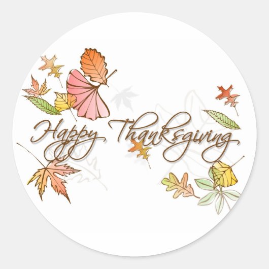 Stickers - Happy Thanksgiving herfstbladeren (Voorkant)