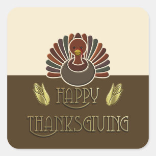 Stickers - Happy Turkey - Happy Thanksgiving