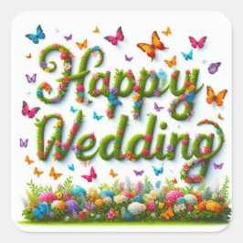 Stickers Happy Wedding