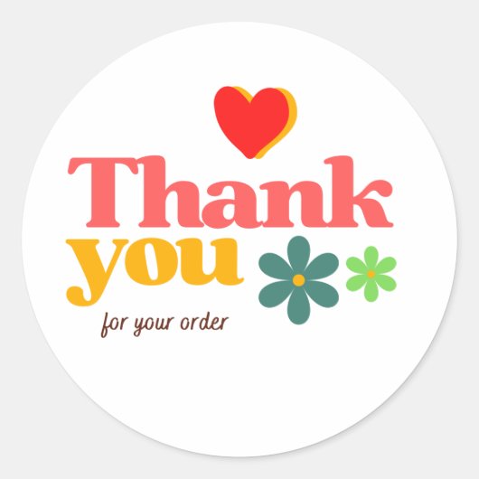 Stickers - Hartelijk dank voor uw bestelling (Voorkant)