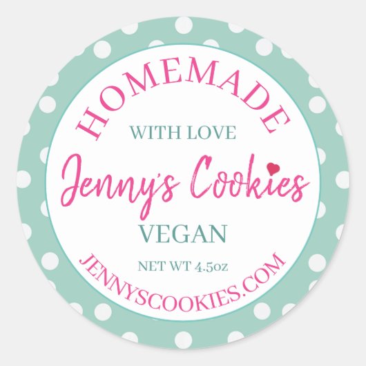 Stickers - Homemade with Love Jenny's Cookies (Voorkant)