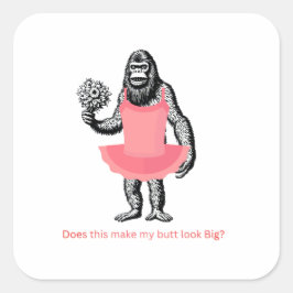 Stickers, humoristisch, grillig, bigfoot, vierkante sticker