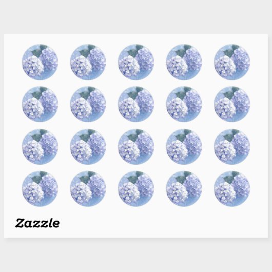 Stickers-Hydrangea Flowers Ronde Sticker (Vel)