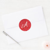 Stickers Initiaal Red Damask en White (Envelop)