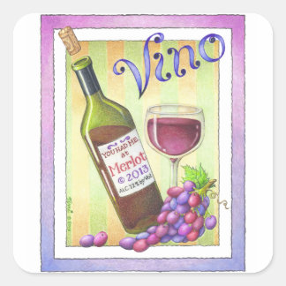 STICKERS - JE HAD ME BIJ MERLOT - Wine Art