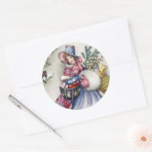 Stickers - Kerstmis shopping dame  robin (Envelop)