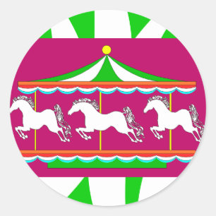 STICKERS Kleurrijke Carrousel Merry-Go-round Paard