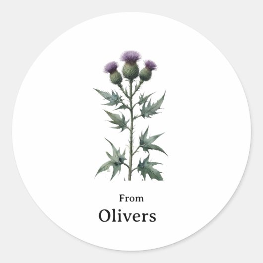 Stickers & Labels Kerst Thistle Bloem Scottie (Voorkant)