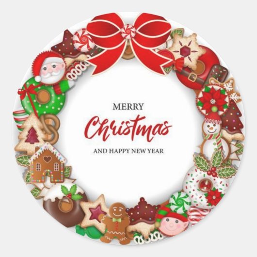 Stickers & labels vrolijk kerstfeest (Voorkant)