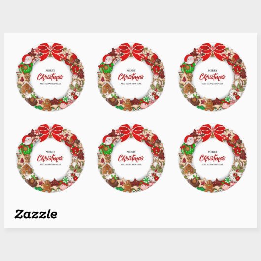 Stickers & labels vrolijk kerstfeest (Vel)