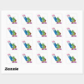 Stickers/Lady Bug met potlood Vierkante Sticker (Vel)