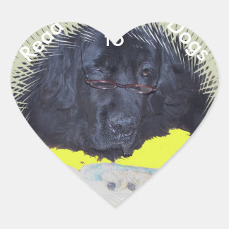 Stickers~ Lezen voor honden Hart Sticker