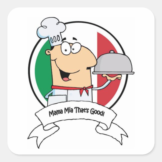 Stickers—Mama Mia! Vierkante Sticker (Voorkant)