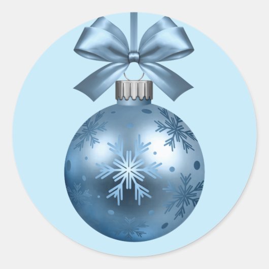 Stickers - Marine Blue Sneeuwvlok Ornament (Voorkant)